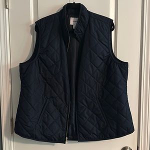 Lightweight Diamond-Quilted Zip-Front Vest for Women